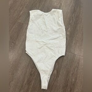 Zara white High Neck Low Back Bodysuit